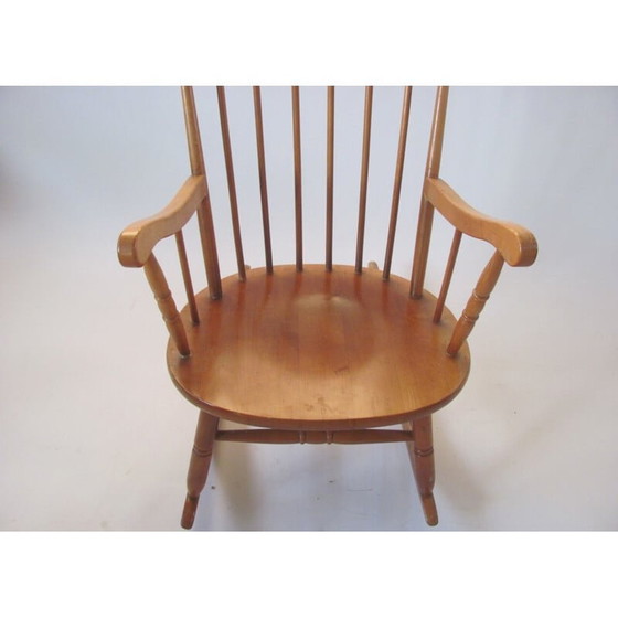 Image 1 of Vintage rocking chair, all wood, Czechoslovakia 1960