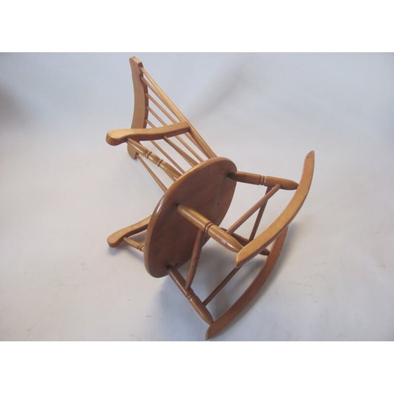 Image 1 of Vintage rocking chair, all wood, Czechoslovakia 1960