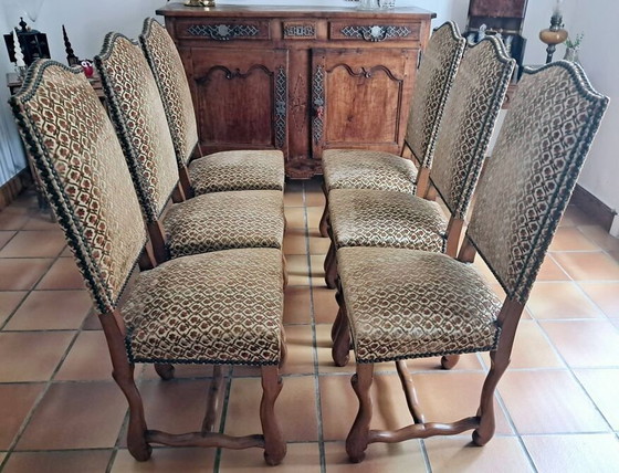 Image 1 of Six French Sheep Bone Dining Chairs