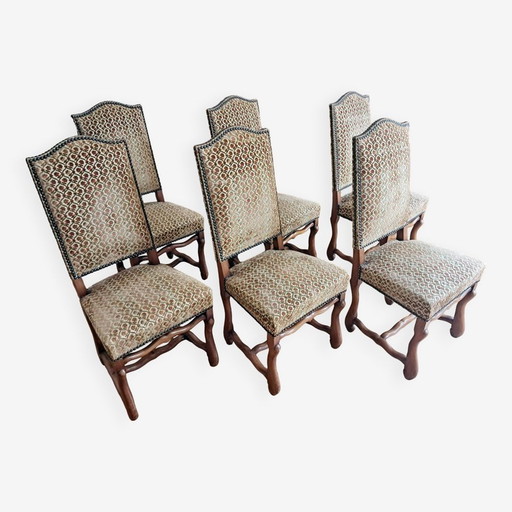 Six French Sheep Bone Dining Chairs