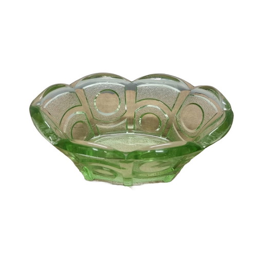 French Art Deco Green Fruit Bowl