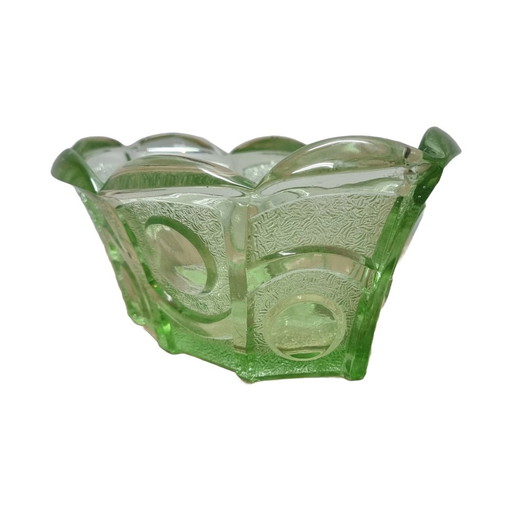 French Art Deco Green Fruit Bowl