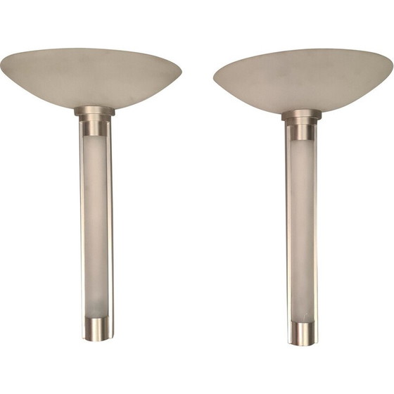 Image 1 of Pair of vintage glass sconces by Ricardo Bofill for Light