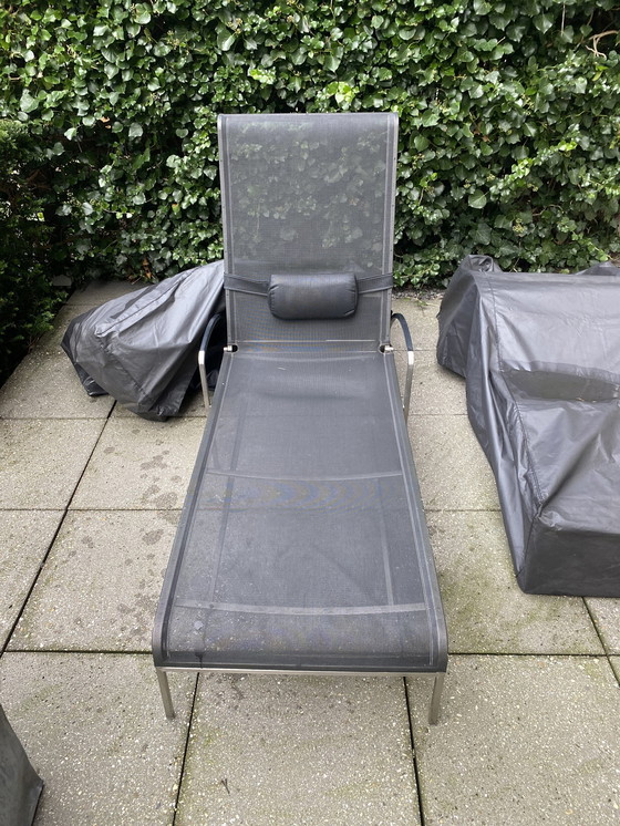 Image 1 of Royal Botania Steel Loungers With Black Nylon