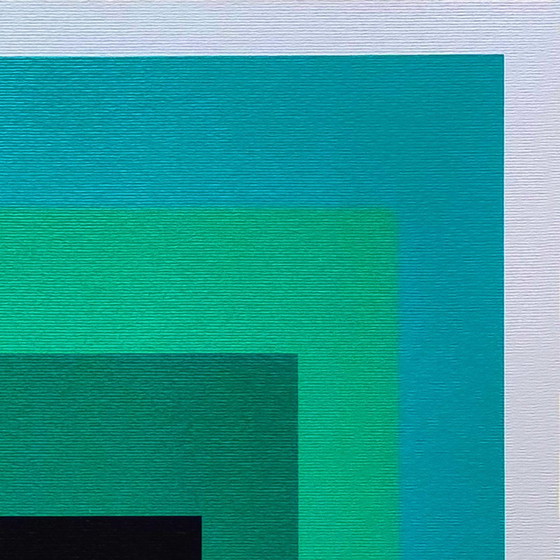 Image 1 of 1970S Stunning Josef Albers (After) "Homage To The Square" Lithograph By Guggenheim Museum - New York