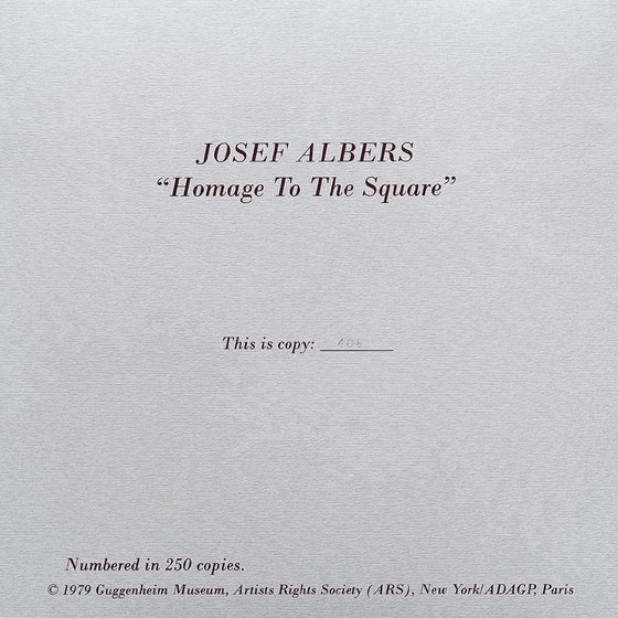 Image 1 of 1970S Stunning Josef Albers (After) "Homage To The Square" Lithograph By Guggenheim Museum - New York