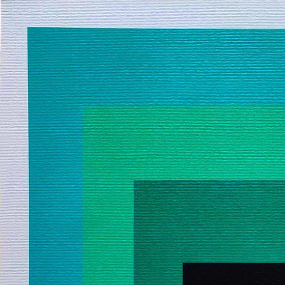 Image 1 of 1970S Stunning Josef Albers (After) "Homage To The Square" Lithograph By Guggenheim Museum - New York