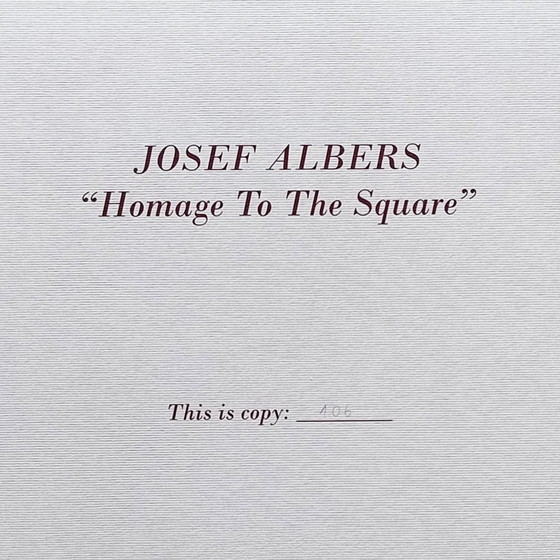 Image 1 of 1970S Stunning Josef Albers (After) "Homage To The Square" Lithograph By Guggenheim Museum - New York