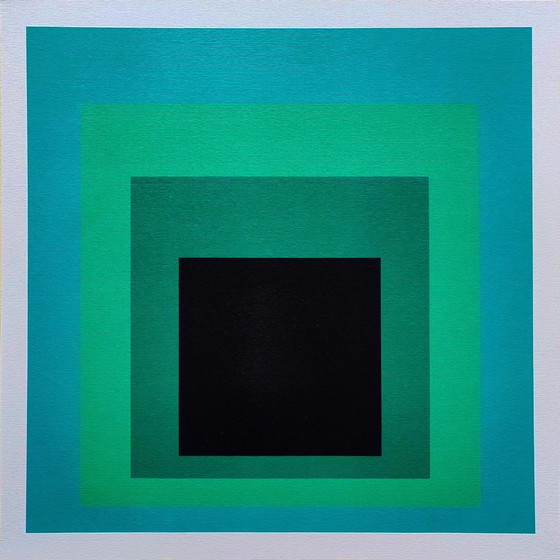 Image 1 of 1970S Stunning Josef Albers (After) "Homage To The Square" Lithograph By Guggenheim Museum - New York