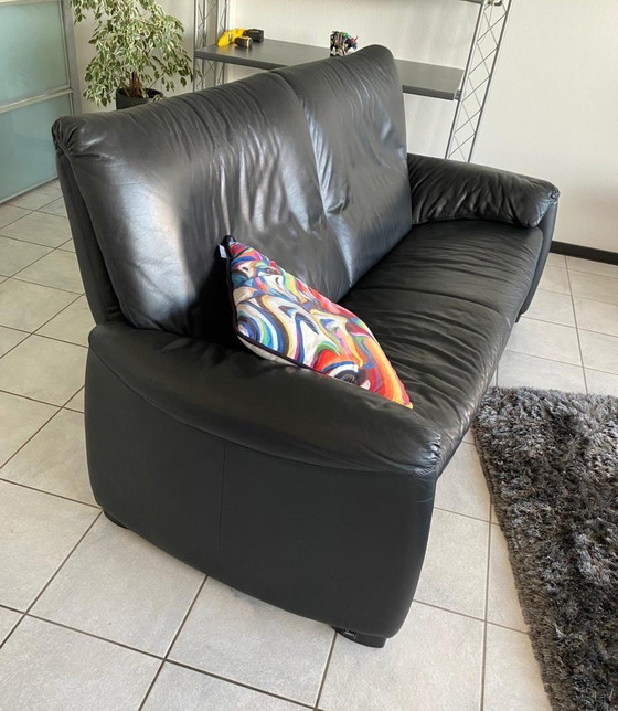 Image 1 of Leolux Sofa Bora Bora 2.5 Seater Black Leather