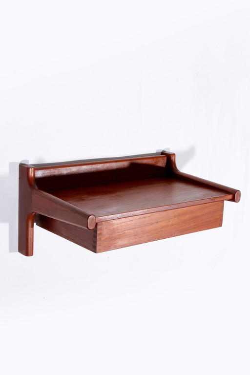 Danish Modern Floating Console Table In Teak By Kai Kristiansen, 1960S