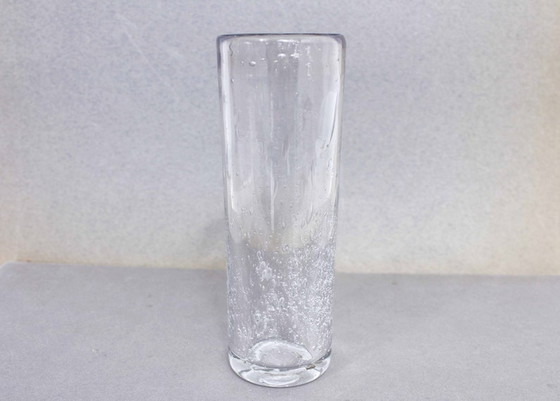 Image 1 of Vase en verre des années 70 avec incrustation de bulles