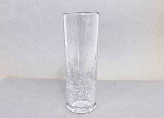 Image 1 of Vase en verre des années 70 avec incrustation de bulles