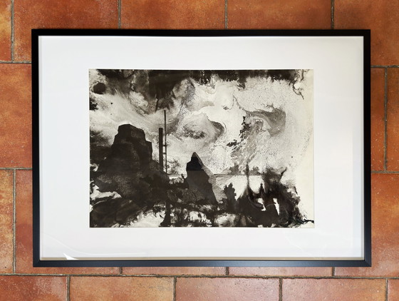 Image 1 of Obsidian Landscape (Ink) Big Size- Eugène Eechaut (1928-2019)