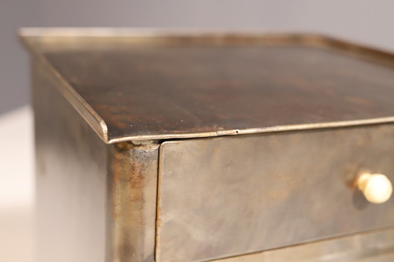 Image 1 of Pair Of Metal Industrial Bedside Tables, 1960’S, Czechoslovakia