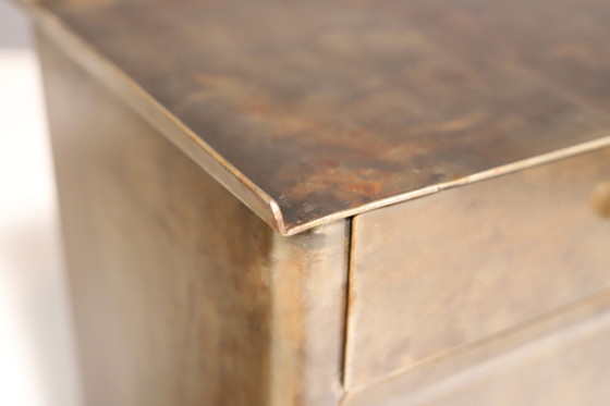 Image 1 of Pair Of Metal Industrial Bedside Tables, 1960’S, Czechoslovakia