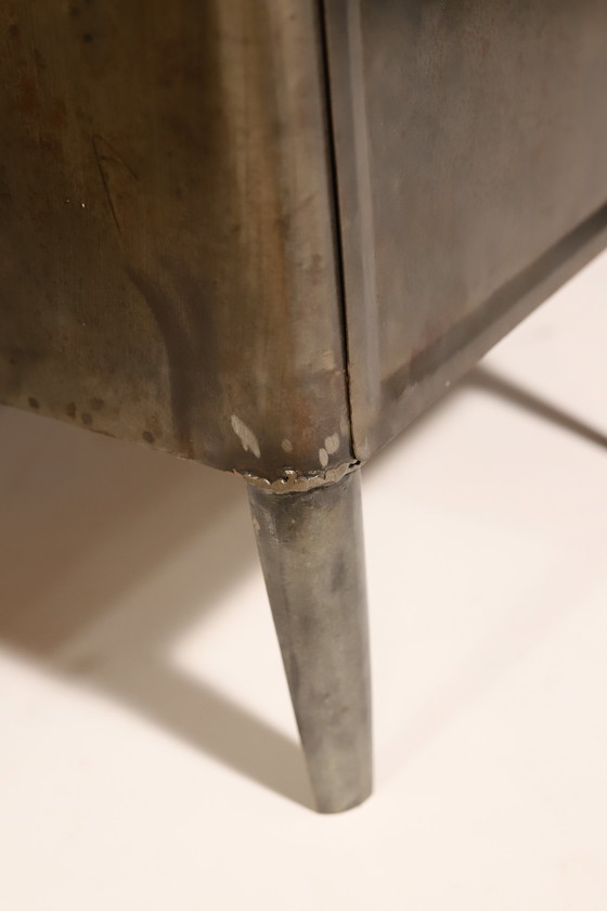 Image 1 of Pair Of Metal Industrial Bedside Tables, 1960’S, Czechoslovakia