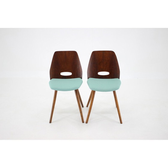 Image 1 of Set of 4 vintage dining chairs in wood by Frantisek Jirak, Czechoslovakia 1960