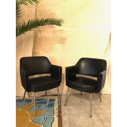 Pair of vintage "Deauville" armchairs by Marc Simon for Airborne, 1960