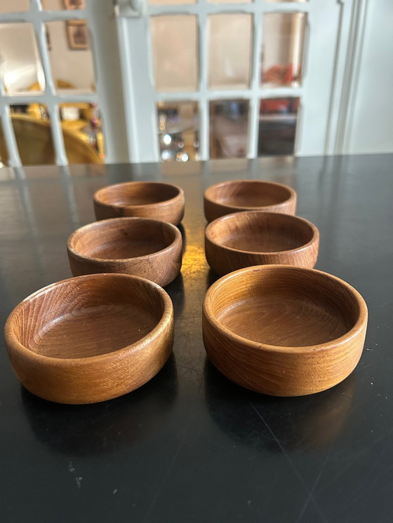 Image 1 of 6 Vintage Teak Bowls