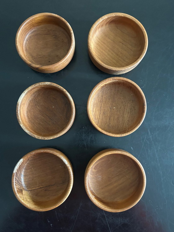 Image 1 of 6 Vintage Teak Bowls