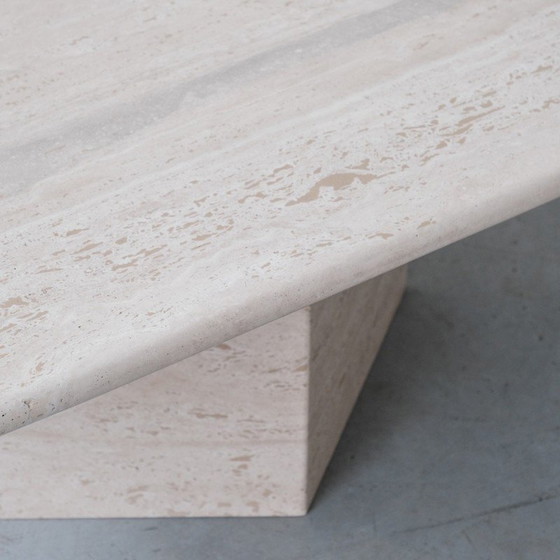 Image 1 of Tavolino da caffè vintage in travertino, Belgio anni '70