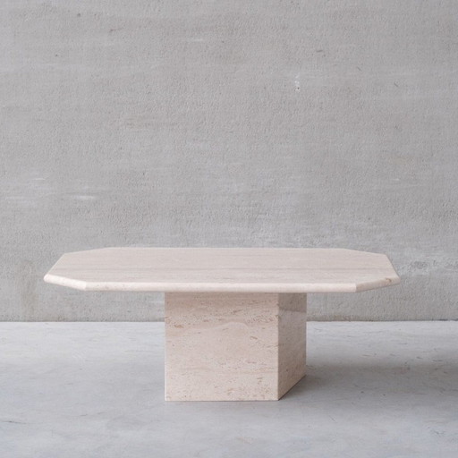 Vintage travertine coffee table, Belgium 1970s