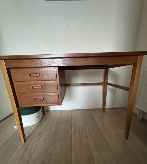 Vintage Scandinavian Desk With Sliding Drawer Block