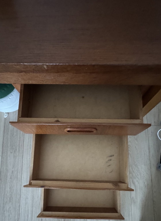 Image 1 of Vintage Scandinavian Desk With Sliding Drawer Block