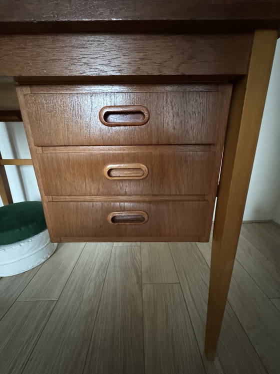 Image 1 of Vintage Scandinavian Desk With Sliding Drawer Block