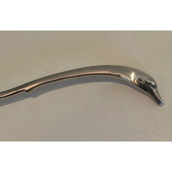 Image 1 of Salsiera vintage a forma di cigno placcata in argento di Christian Fjerdingstadt per Gallia, Francia 1930