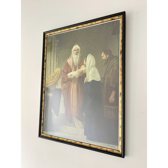 Image 1 of Vintage christian German print "Simeon the Presentation of Jesus", 1930s