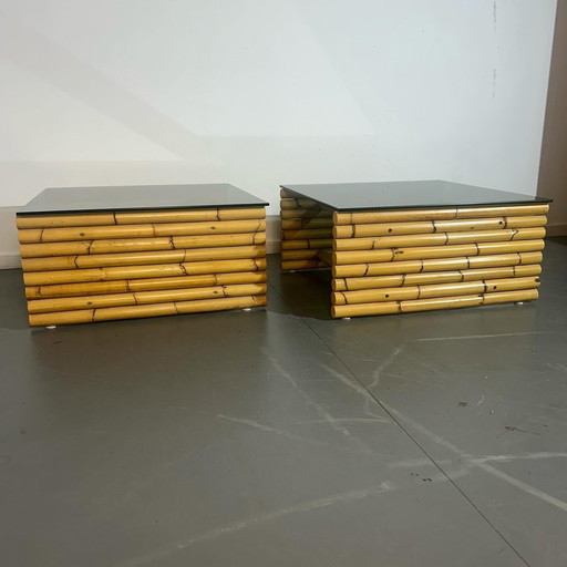 Set of Bamboo Side Tables '1970'