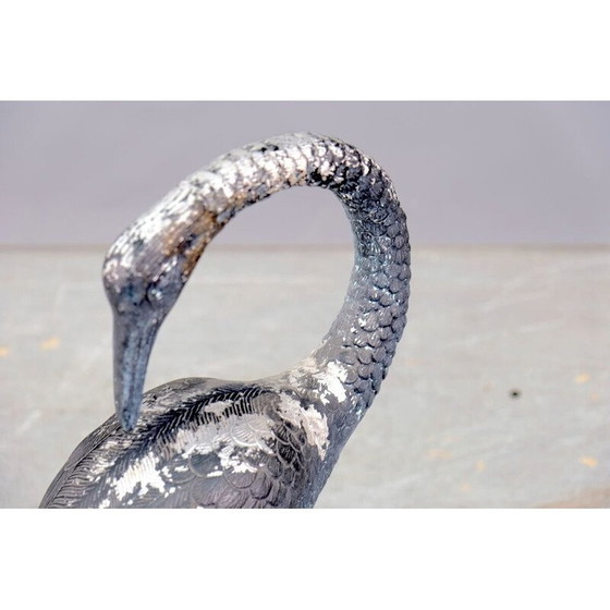 Image 1 of Vintage brass crane bird sculpture, 1960