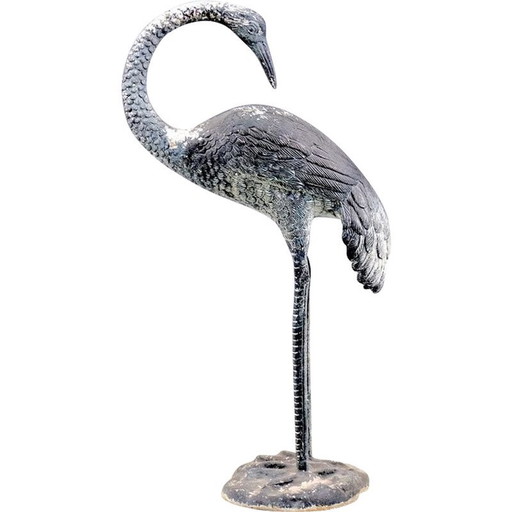 Vintage brass crane bird sculpture, 1960