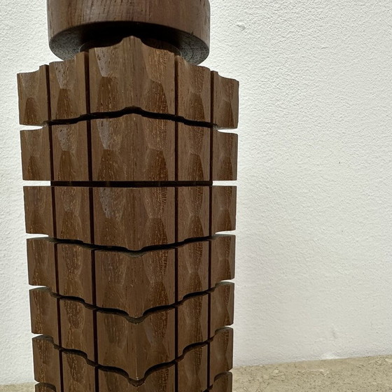 Image 1 of Vintage teak wood candlestick, 1970