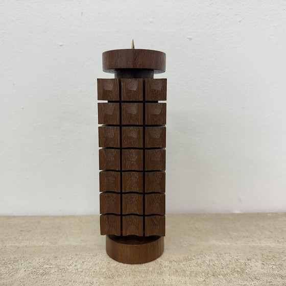 Image 1 of Vintage teak wood candlestick, 1970