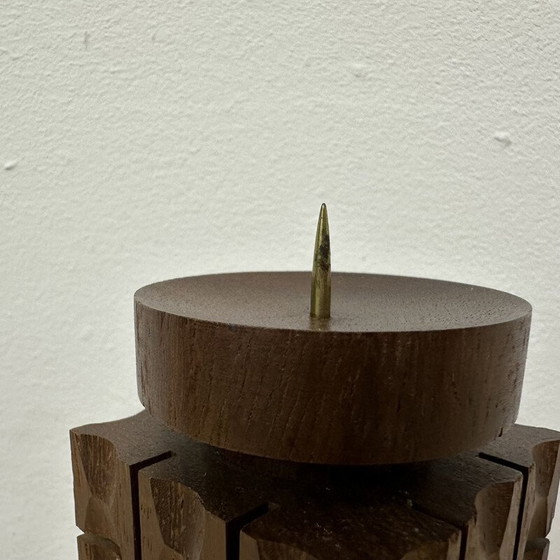 Image 1 of Vintage teak wood candlestick, 1970