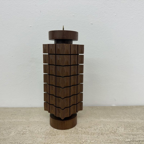 Image 1 of Vintage teak wood candlestick, 1970