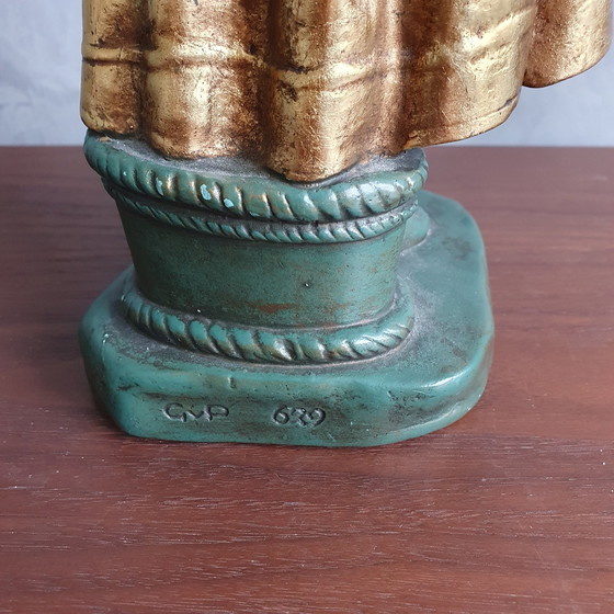 Image 1 of Statuetta &quot;Ragazza con gatto&quot; dei fratelli Van Paridon, inizio XIX secolo