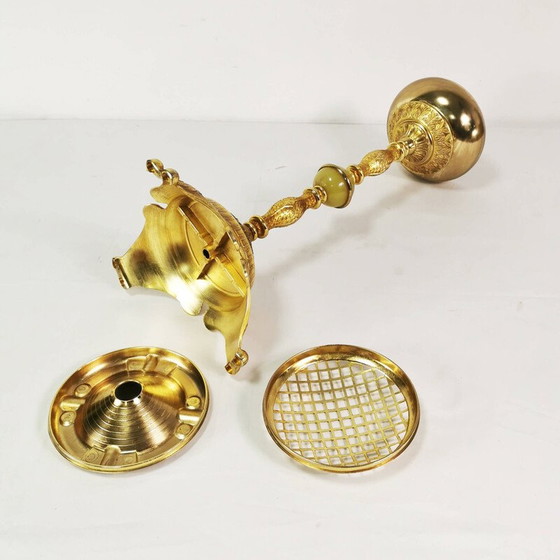 Image 1 of Vintage floor ashtray in cast brass, Belgium 1960