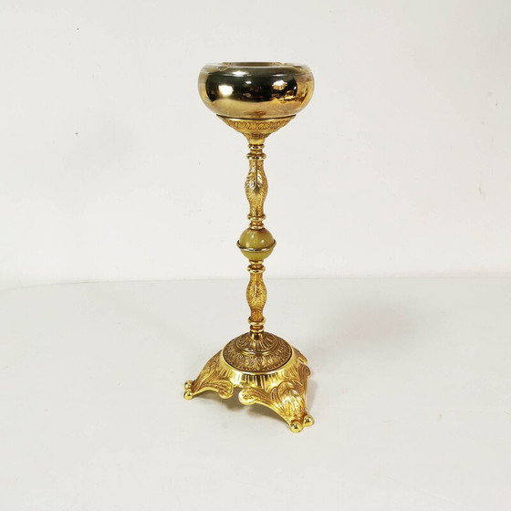 Image 1 of Vintage floor ashtray in cast brass, Belgium 1960