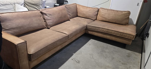 Corner Sofa Home 24 Eco Leather / Nubuck