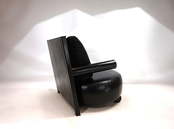 Image 1 of B&B Italia Baisity Leather Armchair By Antonio Citterio, 1980