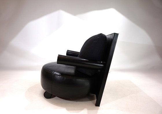 Image 1 of B&B Italia Baisity Leather Armchair By Antonio Citterio, 1980