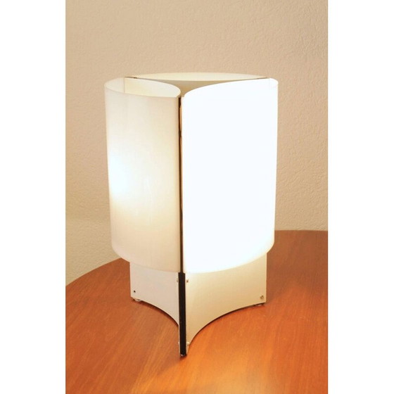 Image 1 of Vintage white metal plexi table lamp by Lela and Massimo Vignelli, 1965