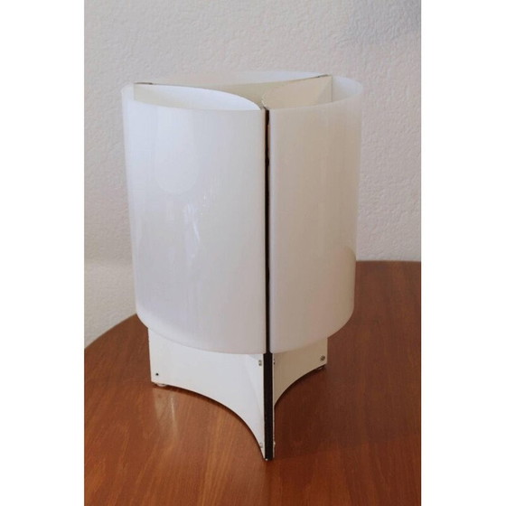 Image 1 of Vintage white metal plexi table lamp by Lela and Massimo Vignelli, 1965