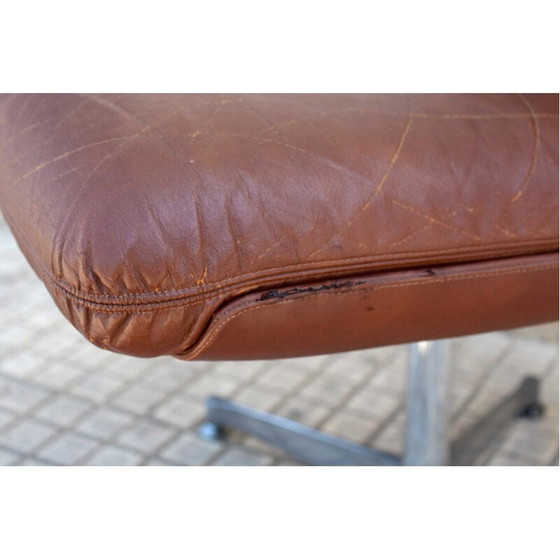 Image 1 of Vintage Brown Leather Armchair 1960s