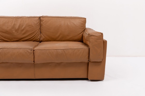 Image 1 of Italian Modern cognac leather sofa