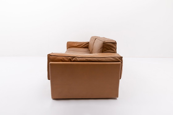 Image 1 of Italian Modern cognac leather sofa